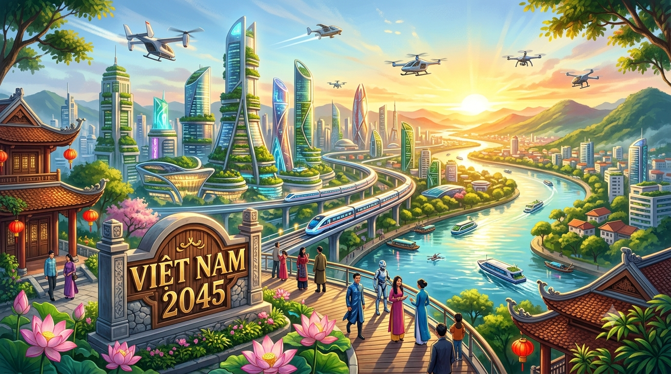 VIỆT NAM TỪ NAY ĐẾN 2045: HÀNH TRÌNH VƯƠN LÊN CỦA MỘT DÂN TỘC TRONG KỶ NGUYÊN MỚI