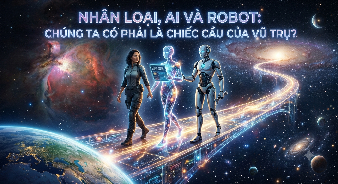 Nhân loại, AI và robot: Chúng ta có phải là chiếc cầu của vũ trụ?